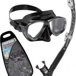 Cressi Marea And Alpha Ultra Dry Mask And Snorkel Set Black