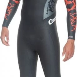 Cressi Kuwae Mens Swimsuit Black/Red 2-3-4mm