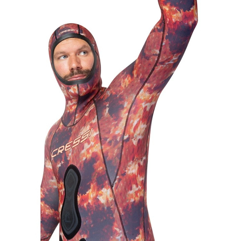 Cressi Scorpionfish 2pc Mens Wetsuit Red Camouflage 5mm - Image 2