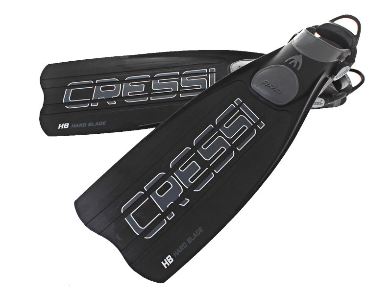 Cressi Ara Open Heel Hard Blade Dive Fins With Bungy Straps Black