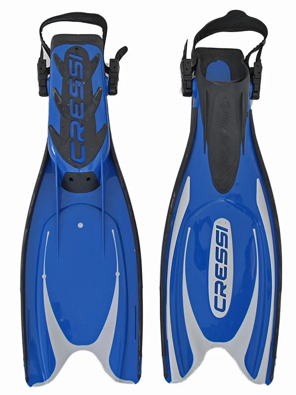 Cressi Frog Plus Open Heel Dive Fins Blue/Silver US8-9
