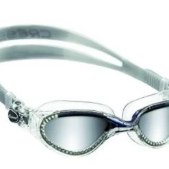 Cressi Flash Mirrored Lens Swimming Goggles Clear Blue
