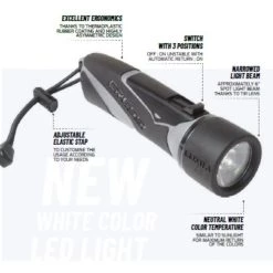 Cressi Lumia+ Ultra LED Dive Torch Black Silver 300lm