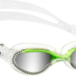 Cressi Flash Mirrored Lens Swimming Goggles Clear Green