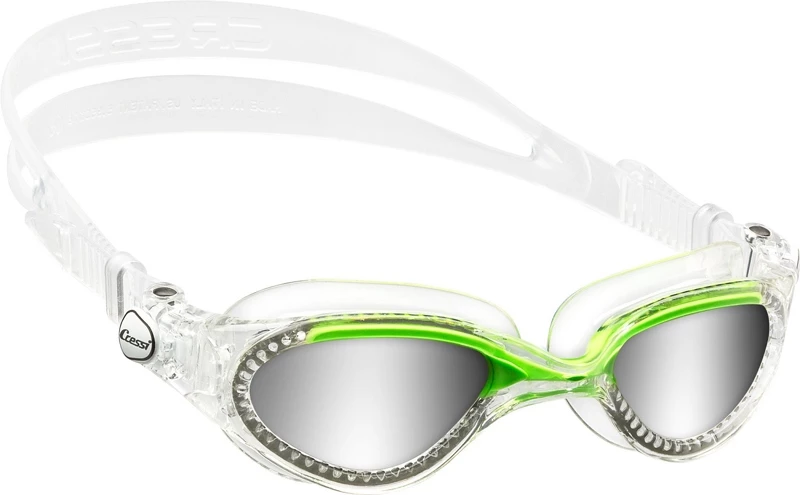 Cressi Flash Mirrored Lens Swimming Goggles Clear Green